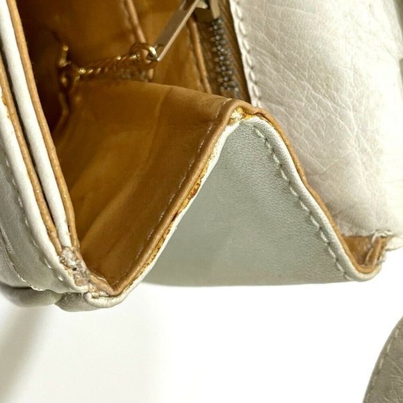 CELINE MacadamHardware vintage 2way Crossbody Shoulder Bag White/GoldHardware - Picture 8 of 12